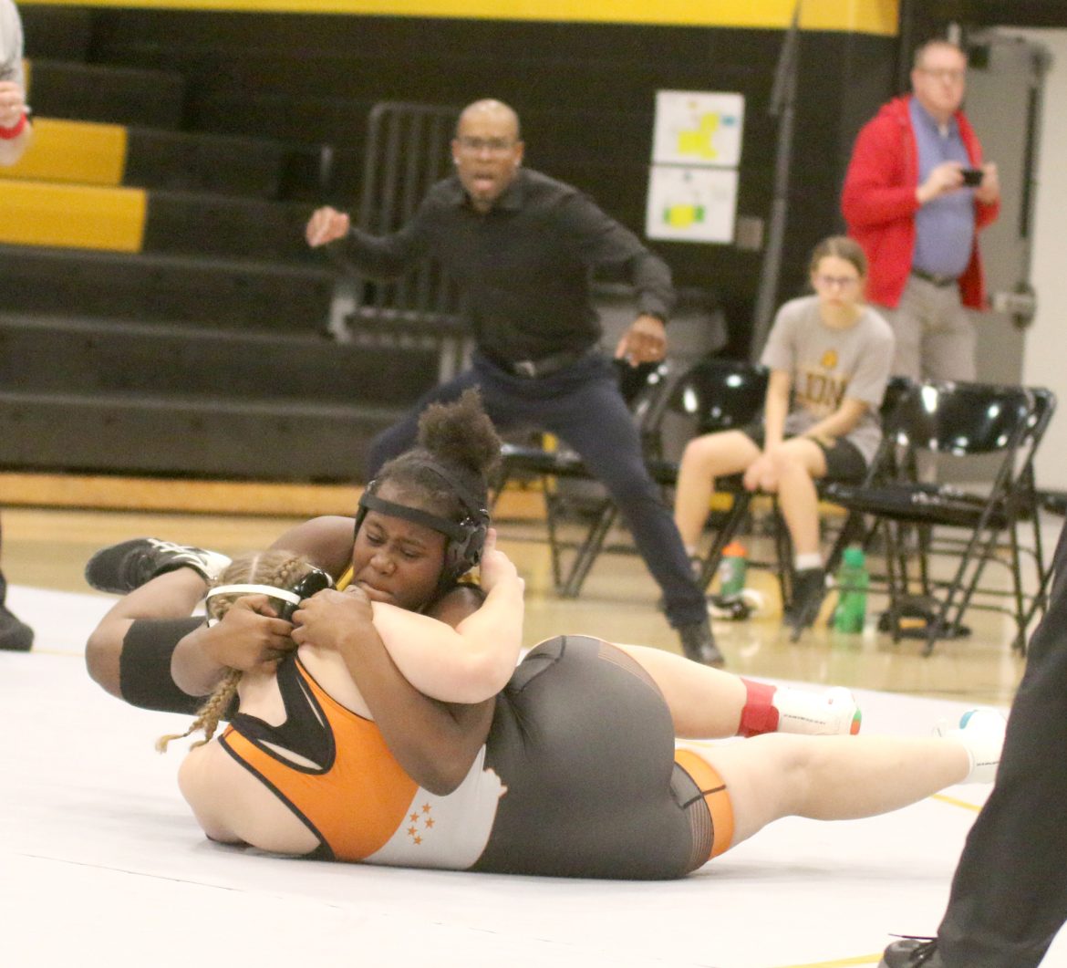 Girls wrestling secures first ever home win