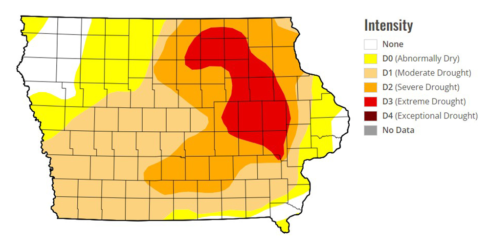 Widespread Rains Ease Drought in Western Iowa