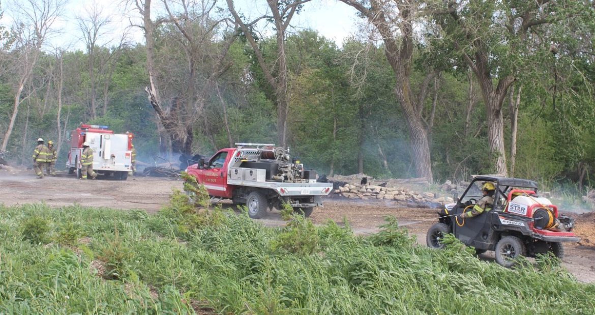 Fire Sweeps Through Tree Service Yard Amid Gale Force Winds
