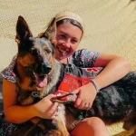 Emma Widmar with her dog Zander