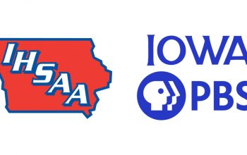 The Iowa High School Athletic Association (IHSAA) and IOwa PBS logos.