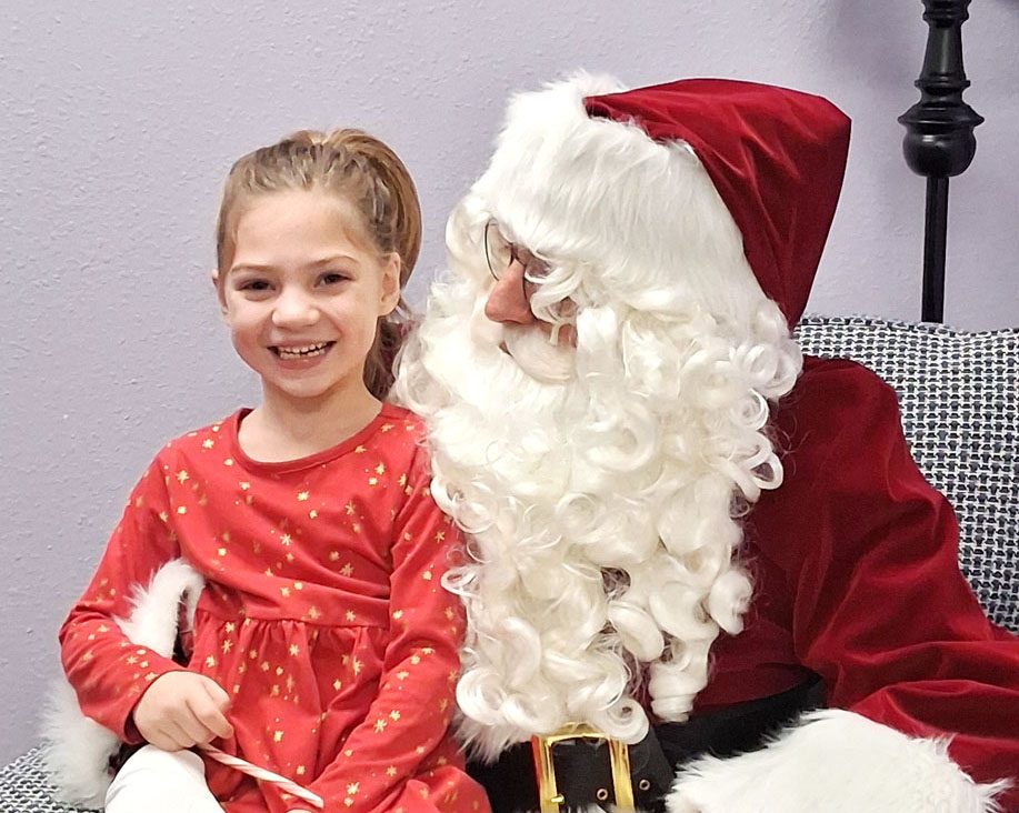Santa visits the Thompson Library