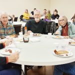 The Buffalo Center Fire Department continued a springtime tradition on Saturday, Apr. 4, with the annual Pancake Day held the day before Easter at the Heritage Town Center. The meal serves as a fundraiser for Buffalo Center’s 4th of July fireworks display. Members of the Pilgrim family enjoying their meal include, from left: Steve Pilgrim, Vonnie and Ray Bosma, Doug Pilgrim, Jan Pilgrim, Sheila Pilgrim, and Tom Pilgrim.