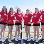 Senior members of the 2026 Forest City girls’ track & field team include, from left: Aleksandra Ambroziak, Hayden Brown, Allison Wirtjes, Lexi Isebrand, Chloe Hennigar, Cadence Sletten, and Jenna Dontje.