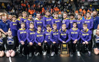 The Lake Mills boys’ wrestling team earned recognition for both their wrestling prowess and their academic success as a 2026 IWCOA All-State Academic Team. The award from the Iowa Wrestling Coaches and Officials Association honors teams with a minimum cumulative GPA of at least 3.25 among their 14 starters. Lake Mills far exceeded that standard, with an impressive 3.71 average. (Submitted photo)