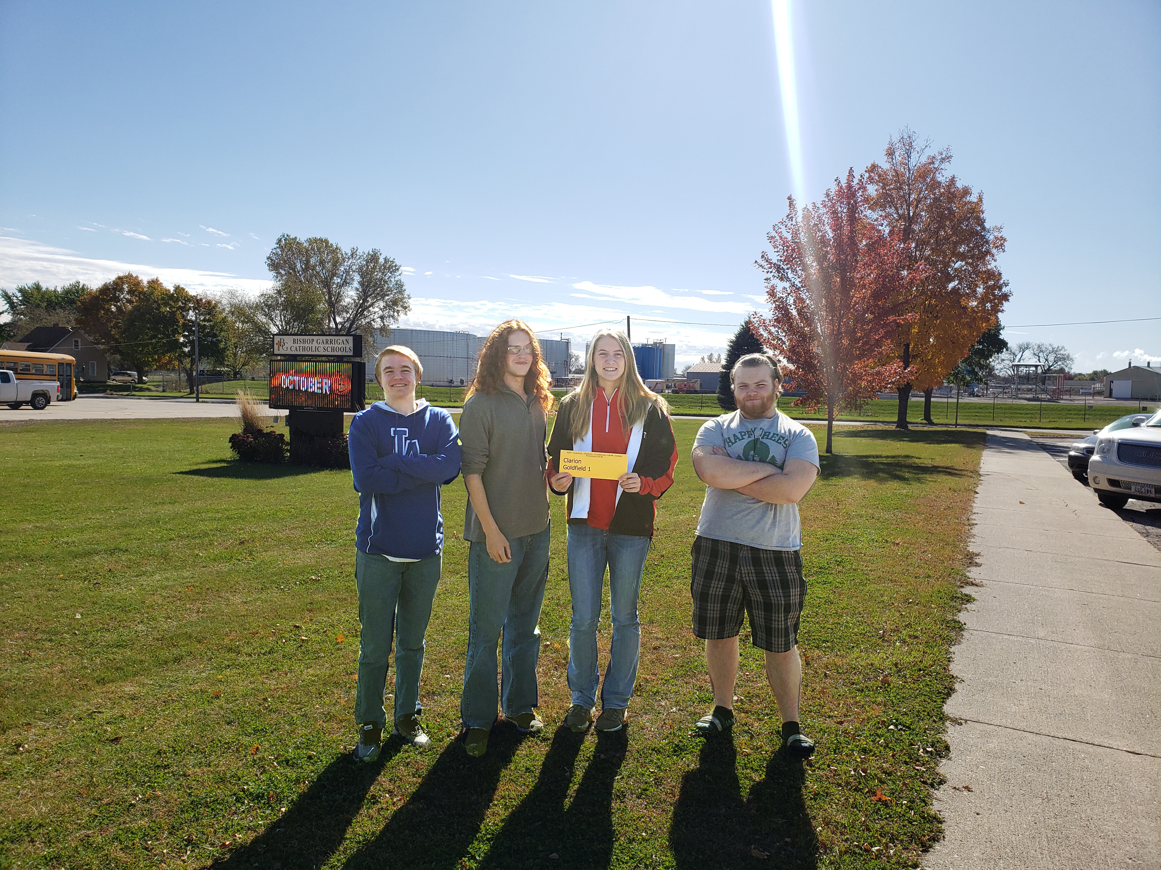 A few quizzical students and one enthusiastic teacher