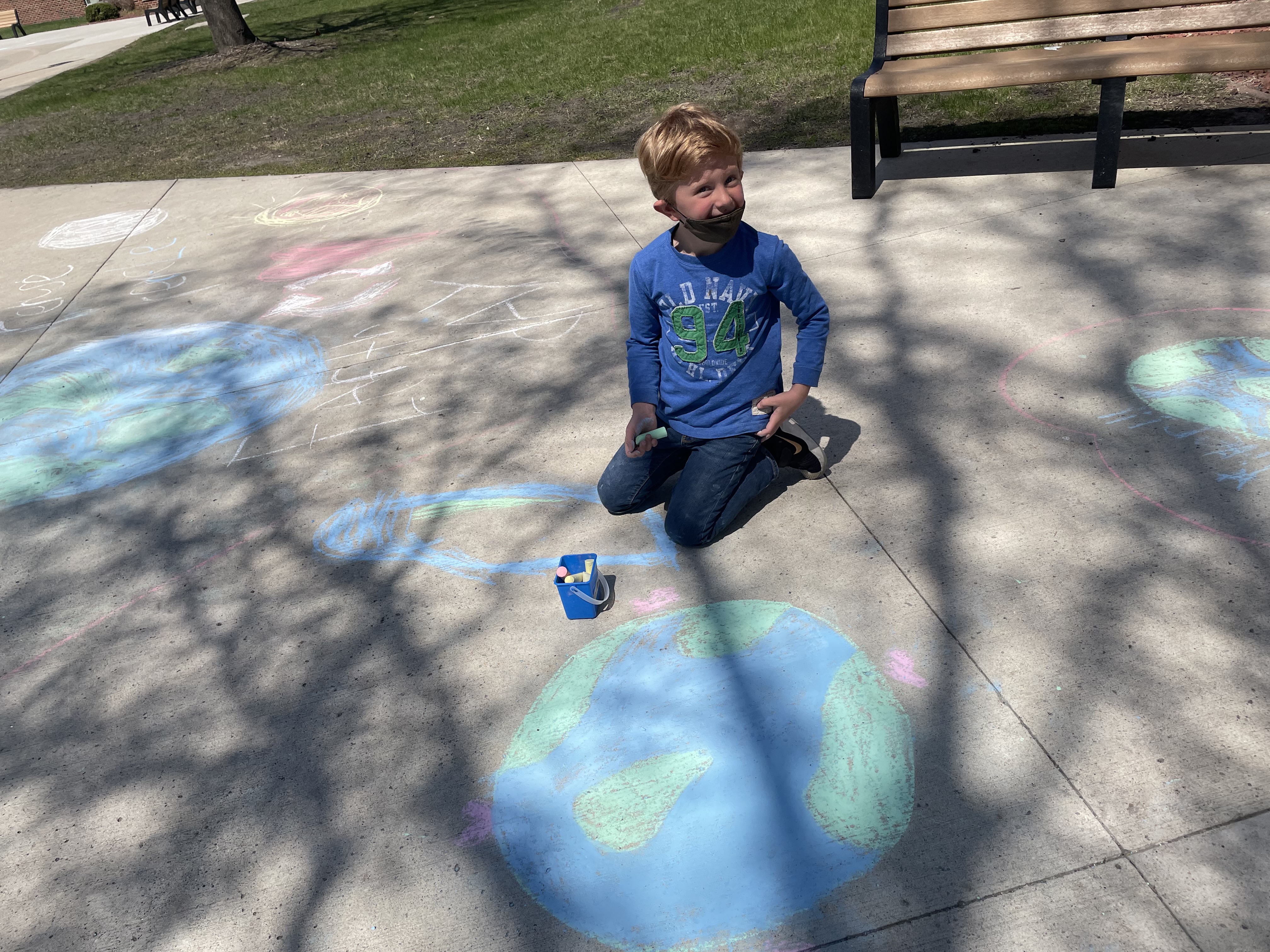 CGD students create ‘Earthy’ chalk art