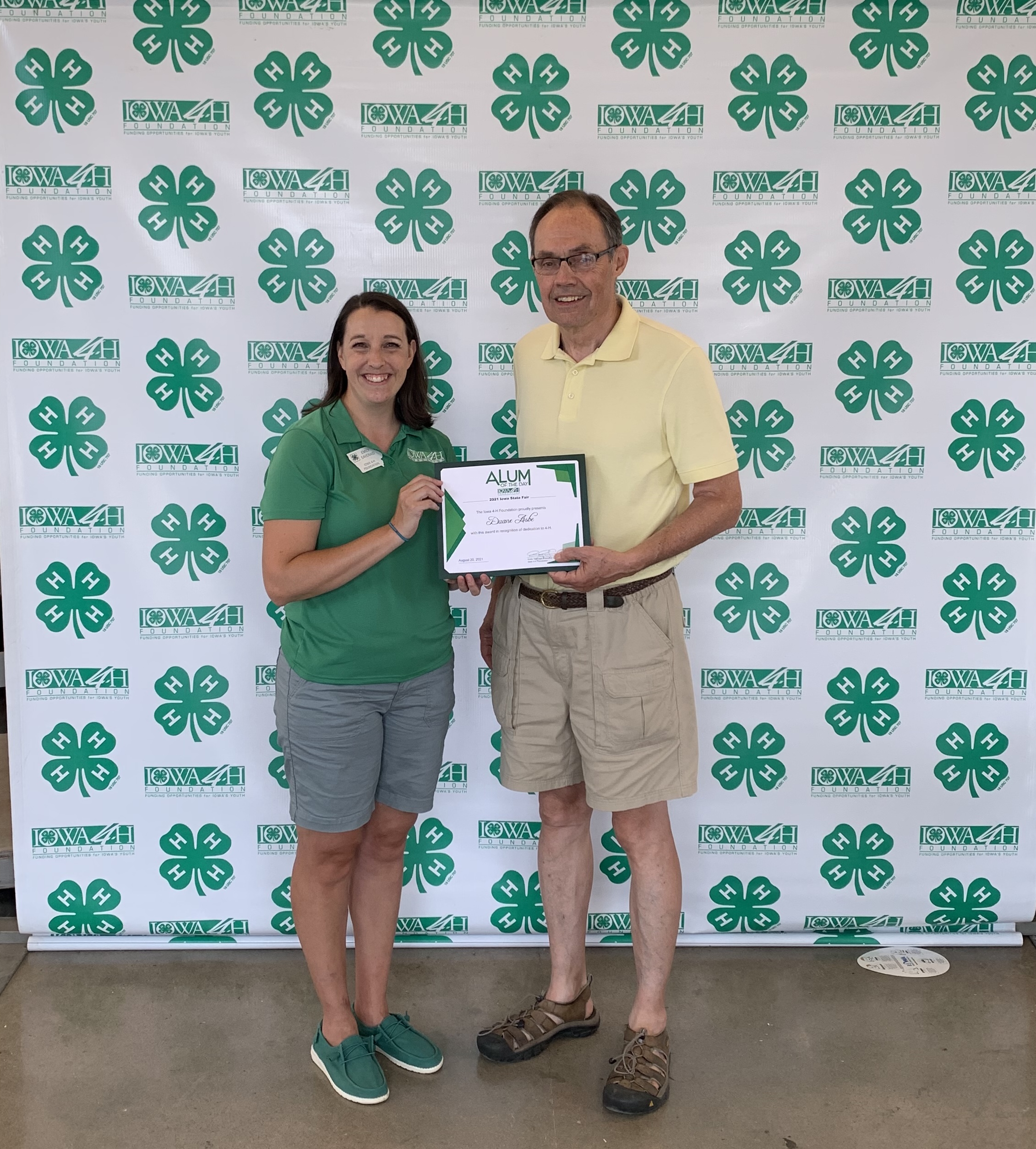 Duane Asbe honored at state fair as 4-H Alum of the Day